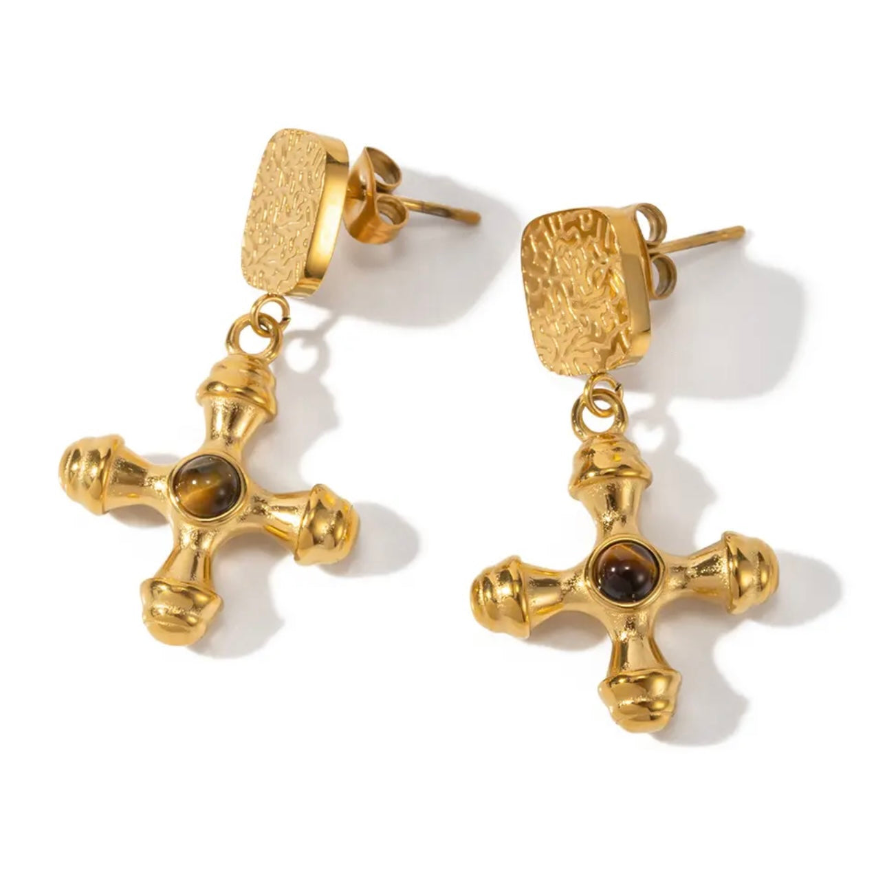 GOLD CROSS EARRINGS